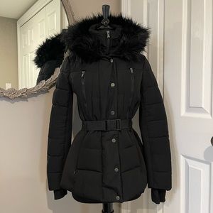 Michael Kors Black Belted Puffer Coat